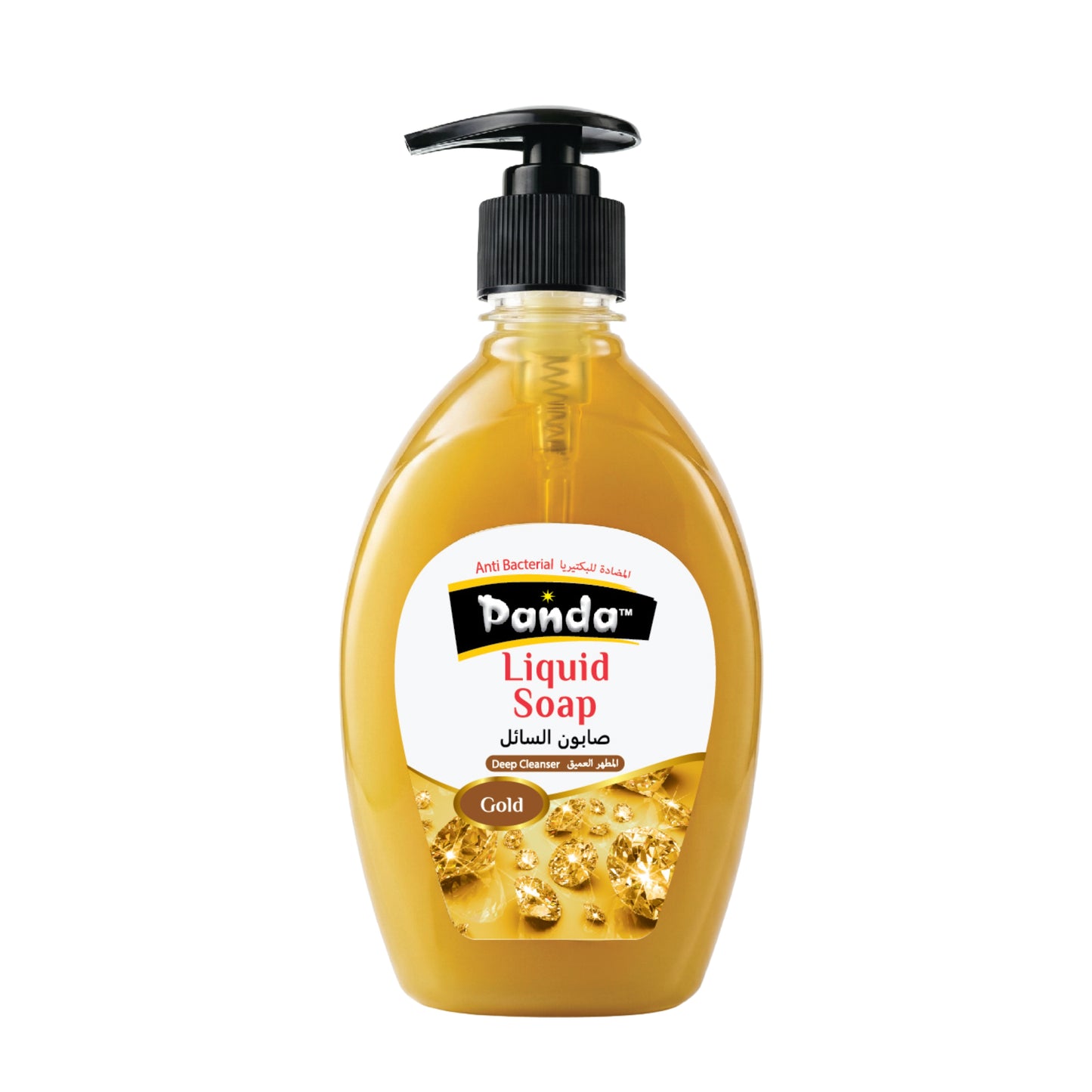 Bottle of Panda dishwash liquid gel on a white background
