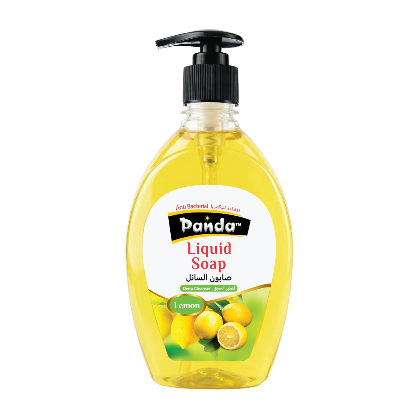 Three bottles of Panda Dishwash Liquid Gel in orange, yellow, and green on a white background.