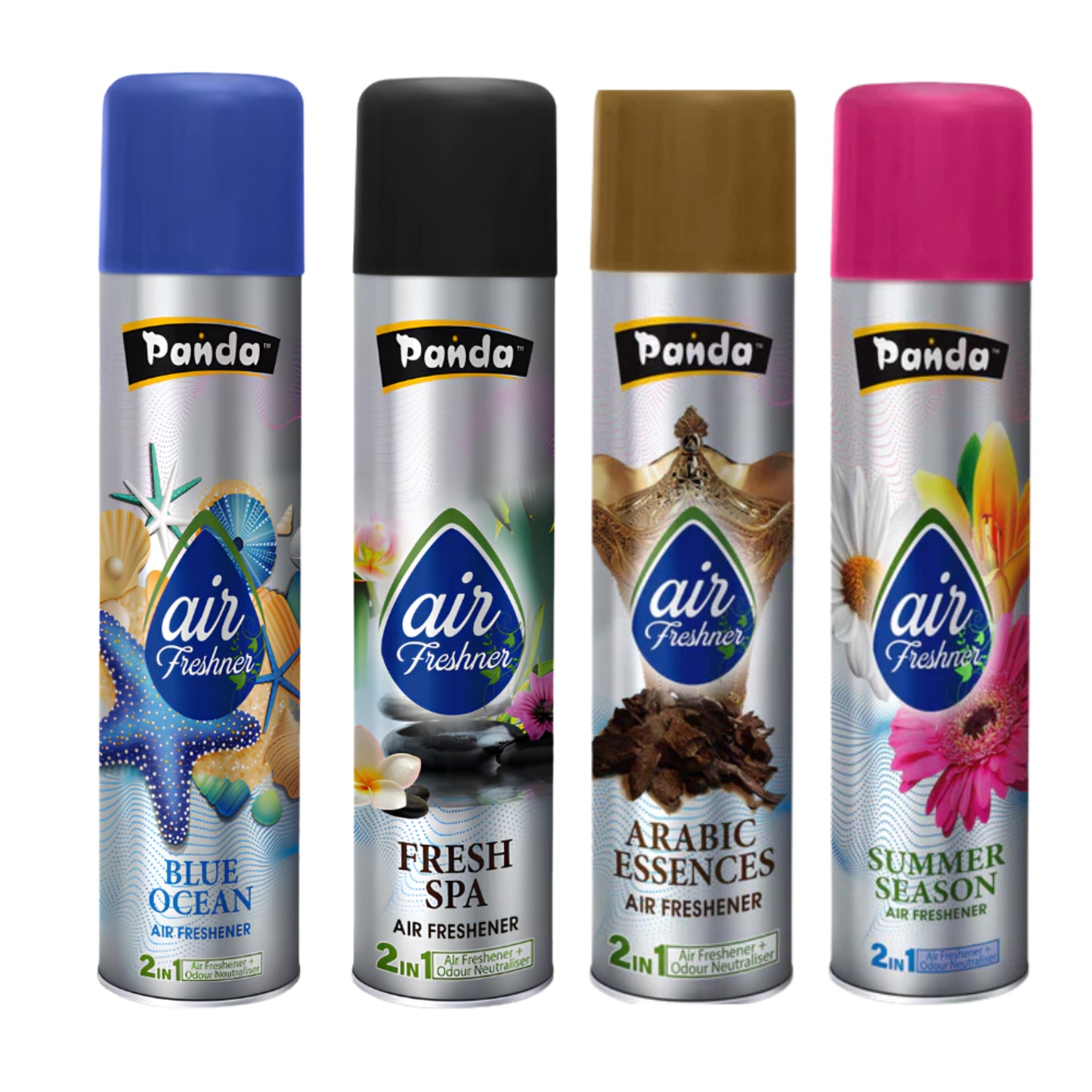 Panda Air Freshener 300ml - Long Lasting Oil-Based Room Spray - 4 Scents