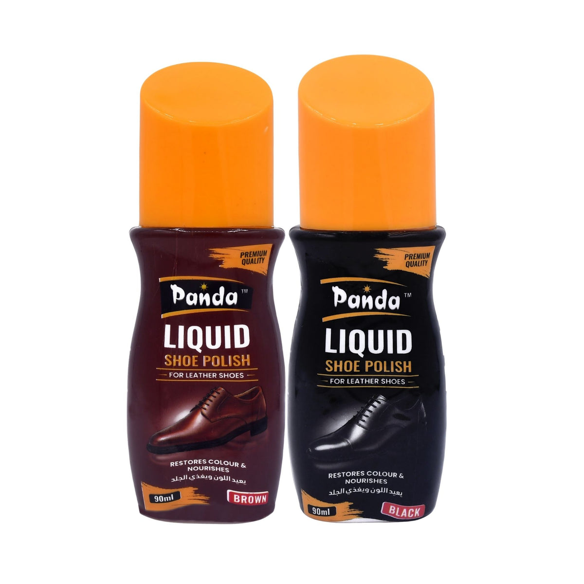 Panda Liquid Shoe Polish (90ml) – Black & Brown Self-Shine Polish for Leather Shoes