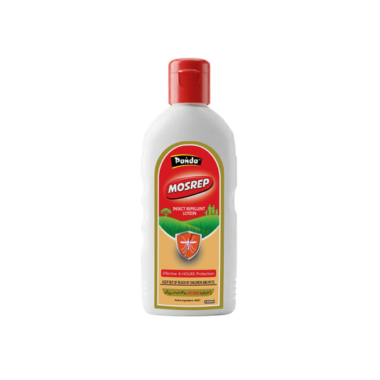 Panda Mosrep insect repellent lotion bottle on a white background
