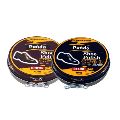 Panda Premium Leather Shoe Polish (40ml) – Black & Brown Instant Shine & Polish